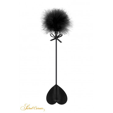 Tapette coeur avec pompon noir - Sweet Caress