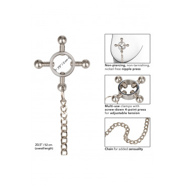 Pinces à tétons 4 points & chaine