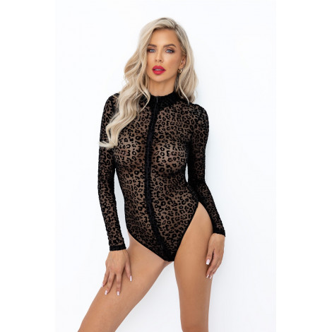 Body zippé tulle léopard F287