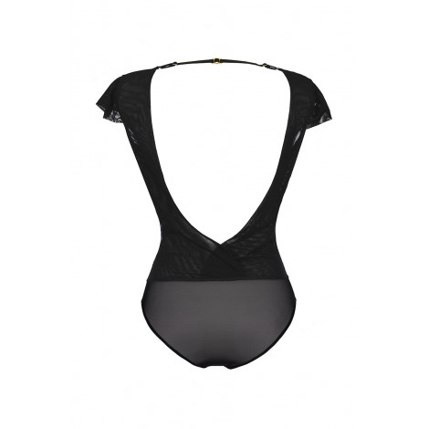 Body tulle et dentelle noir V-9900 - Axami