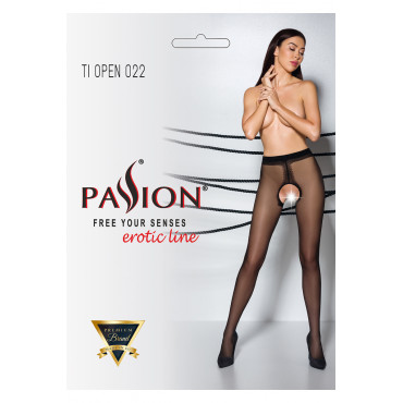 Collants ouverts couture TI022 - noir