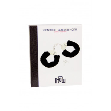 Menottes fourrure noire - Litolu