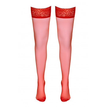 Bas autofixants rouge - Cotelli Legwear