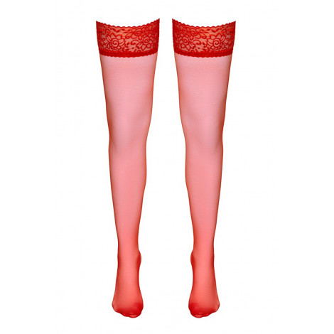 Bas autofixants rouge - Cotelli Legwear