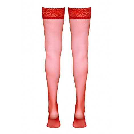Bas autofixants rouge - Cotelli Legwear