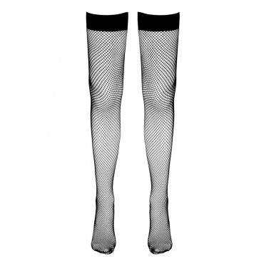 Bas résille autofixants noir - Cotelli Legwear