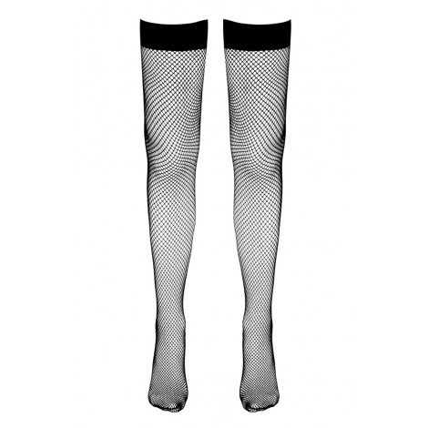 Bas résille autofixants noir - Cotelli Legwear
