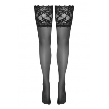 Bas autofixants large jarretière dentelle noir