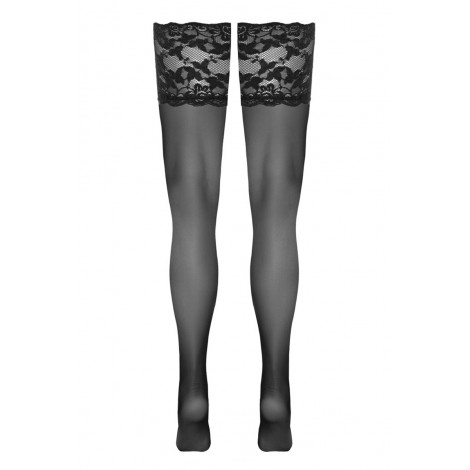 Bas autofixants large jarretière dentelle noir