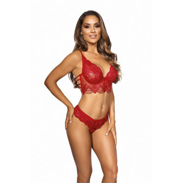 Soutien-gorge dentelle rouge V-9691 - Axami