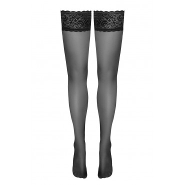 Bas autofixants noir Hold up - Cotelli Legwear
