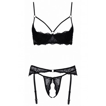 Ensemble lingerie ouverte noir - Cotelli Lingerie