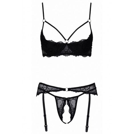 Ensemble lingerie ouverte noir - Cotelli Lingerie