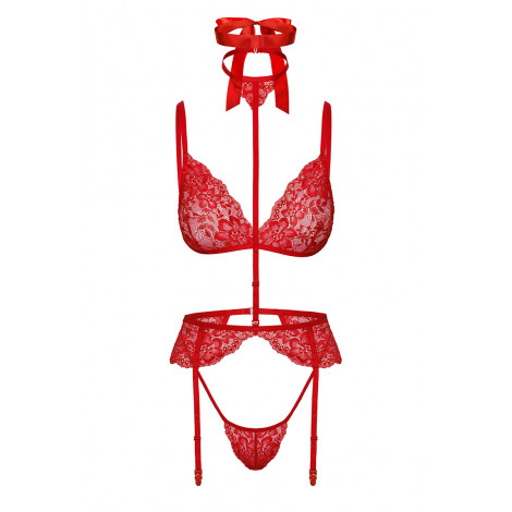 Ensemble 5 pièces Bondage Red Lace Kiss 243 - Kissable