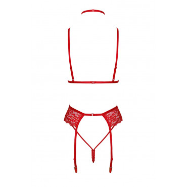 Ensemble 5 pièces Bondage Red Lace Kiss 243 - Kissable